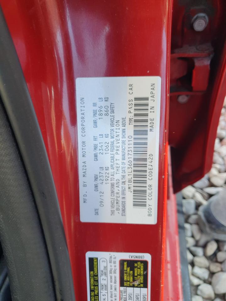 2013 Mazda Speed 3 VIN: JM1BL1L36D1731110 Lot: 85319825