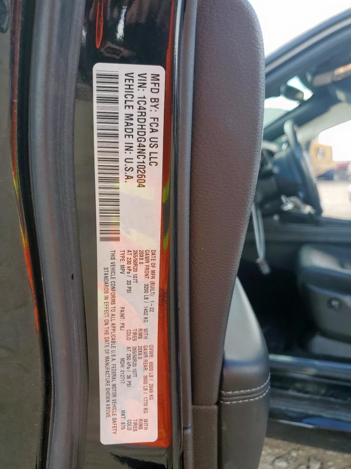 2022 Dodge Durango Gt VIN: 1C4RDHDG4NC102604 Lot: 82177155