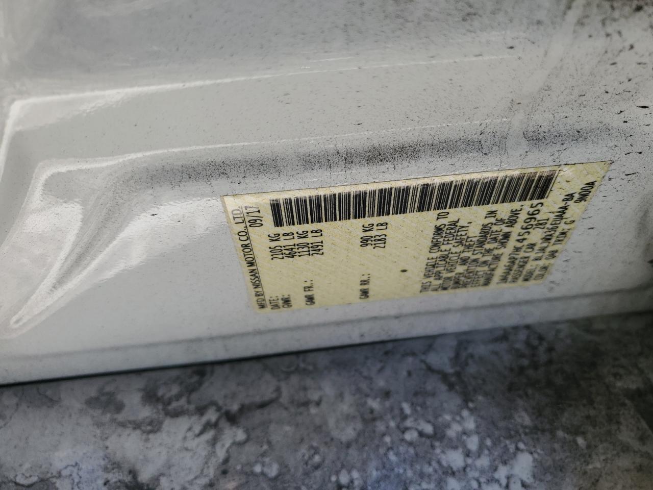 2017 Nissan Maxima 3.5S VIN: 1N4AA6AP7HC456965 Lot: 87024425