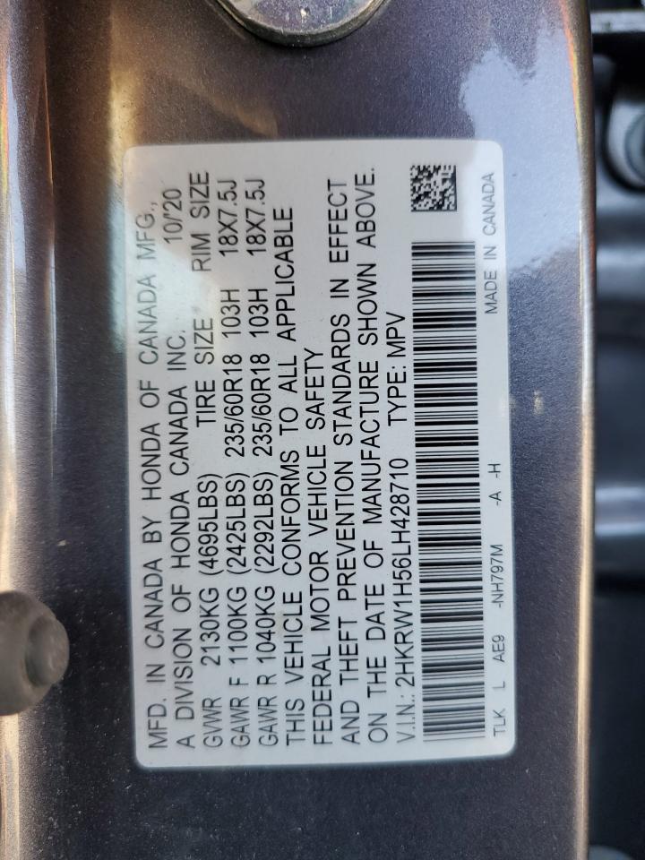 2020 Honda Cr-V Ex VIN: 2HKRW1H56LH428710 Lot: 82243445