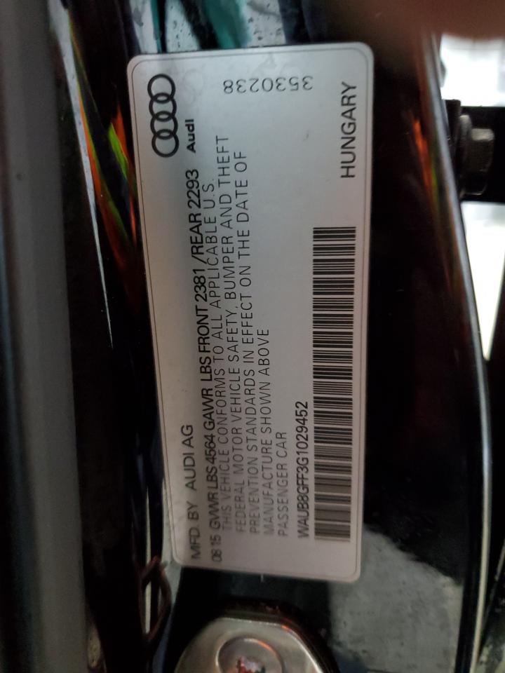 2016 Audi A3 Premium VIN: WAUB8GFF3G1029452 Lot: 89450975