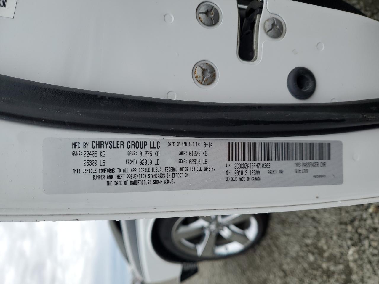 2015 Dodge Challenger Sxt VIN: 2C3CDZAT6FH710303 Lot: 82362675