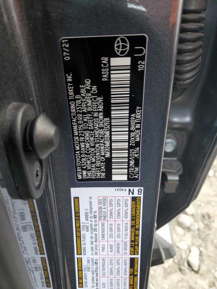 2021 Toyota C-Hr Xle VIN: NMTKHMBX8MR132928 Lot: 85348515
