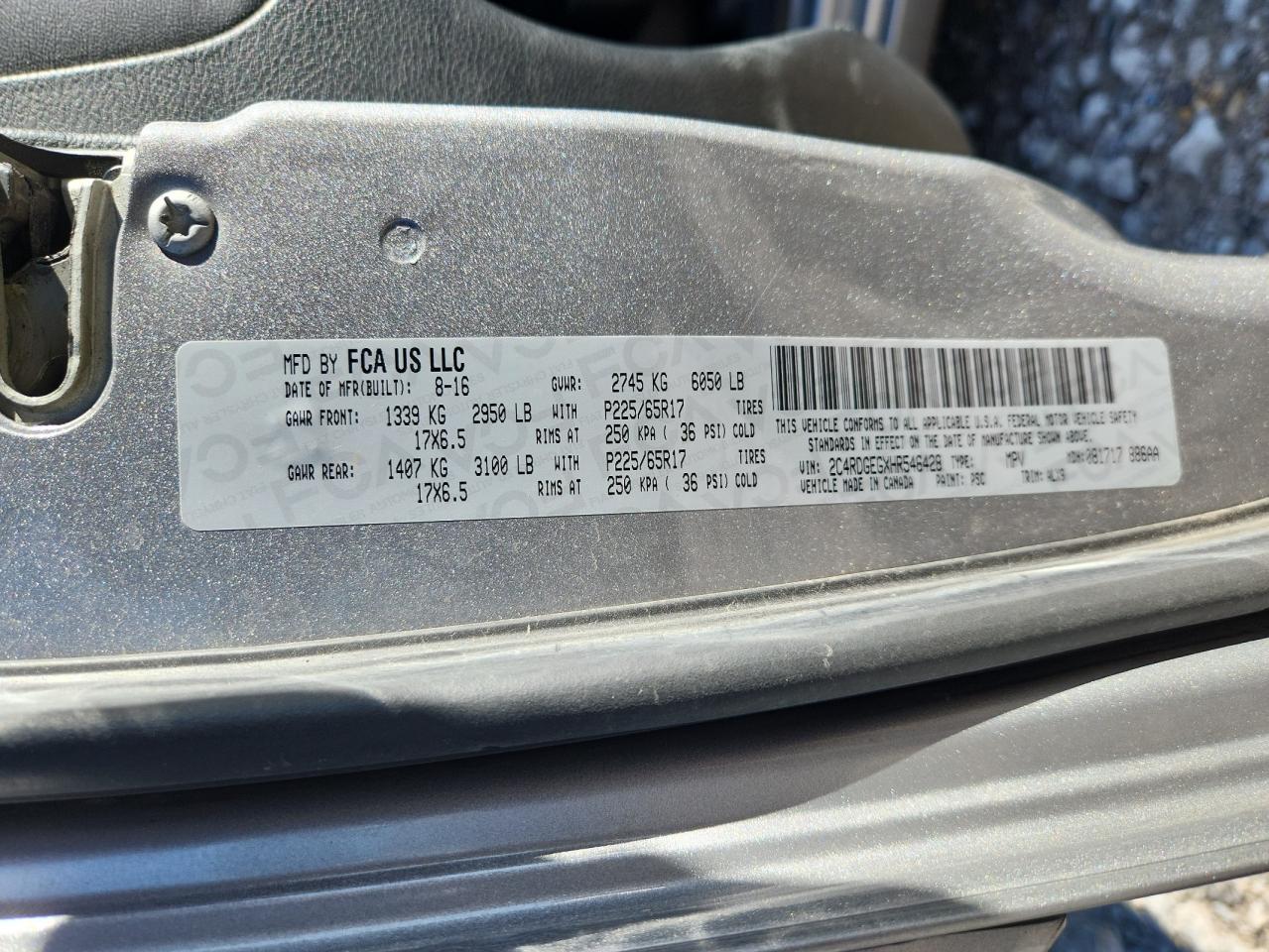 2017 Dodge Grand Caravan Gt VIN: 2C4RDGEGXHR546428 Lot: 82550855