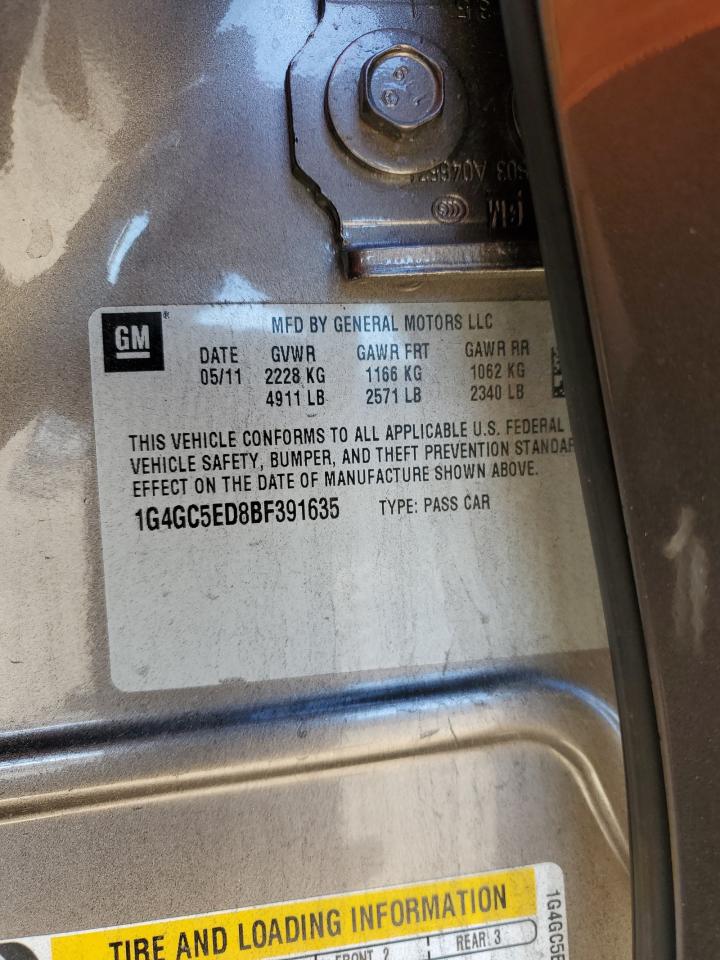 2011 Buick Lacrosse Cxl VIN: 1G4GC5ED8BF391635 Lot: 86806985