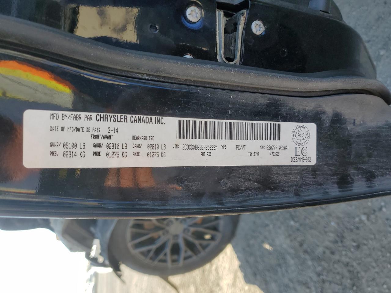 2014 Dodge Charger Se VIN: 2C3CDXBG3EH252224 Lot: 80916435