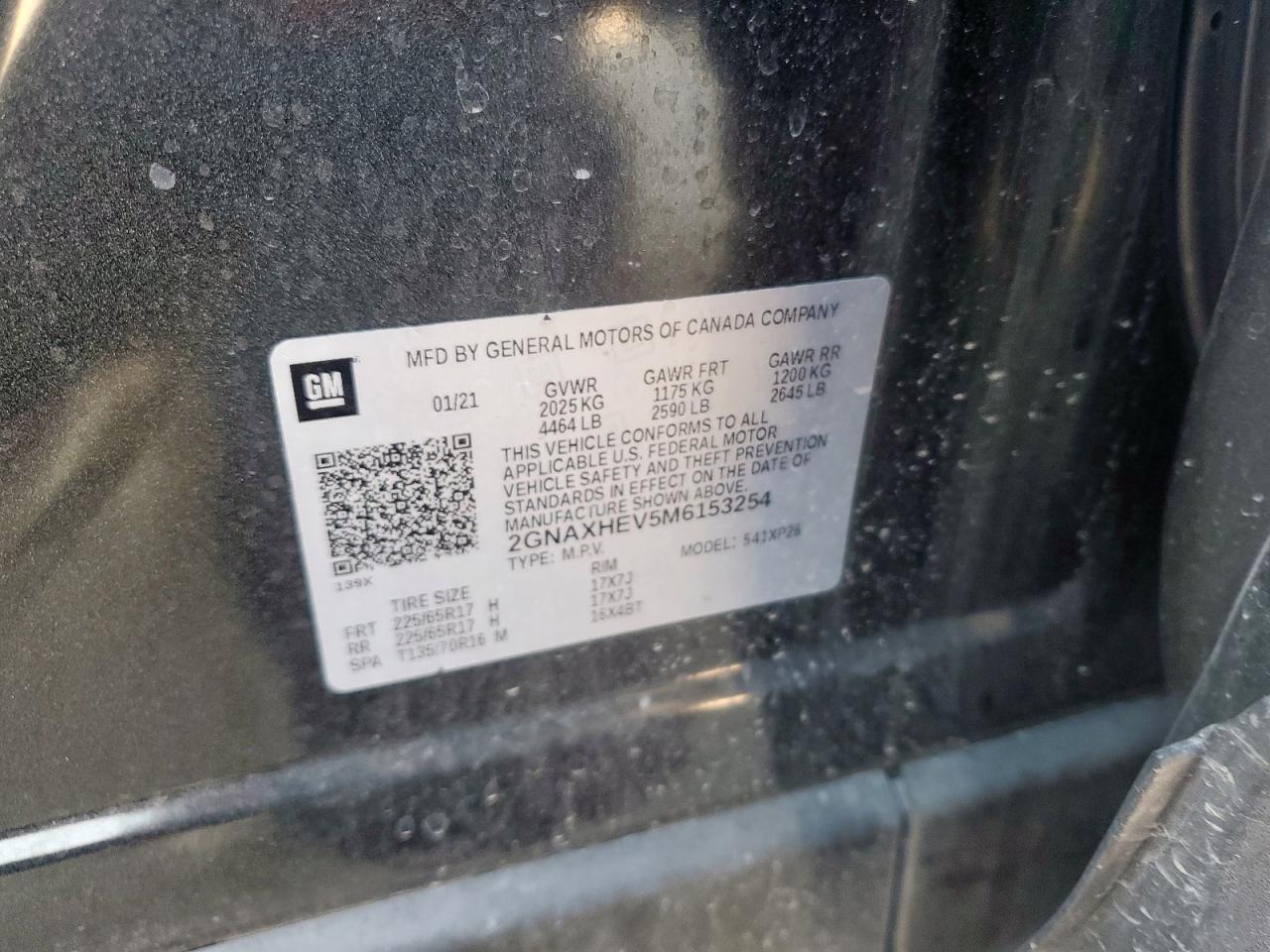 2021 Chevrolet Equinox Ls VIN: 2GNAXHEV5M6153254 Lot: 83948995