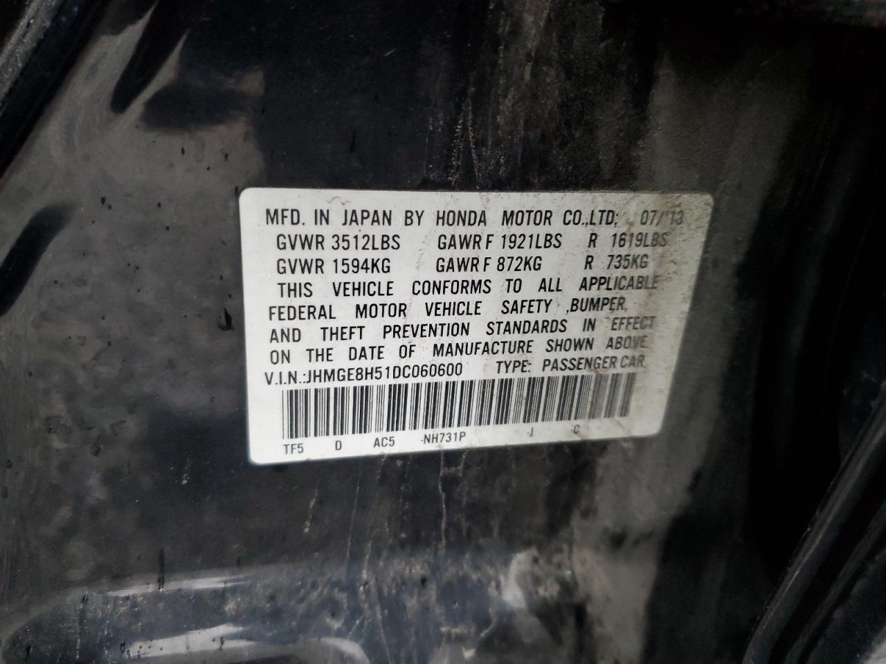 2013 Honda Fit Sport VIN: JHMGE8H51DC060600 Lot: 82327165