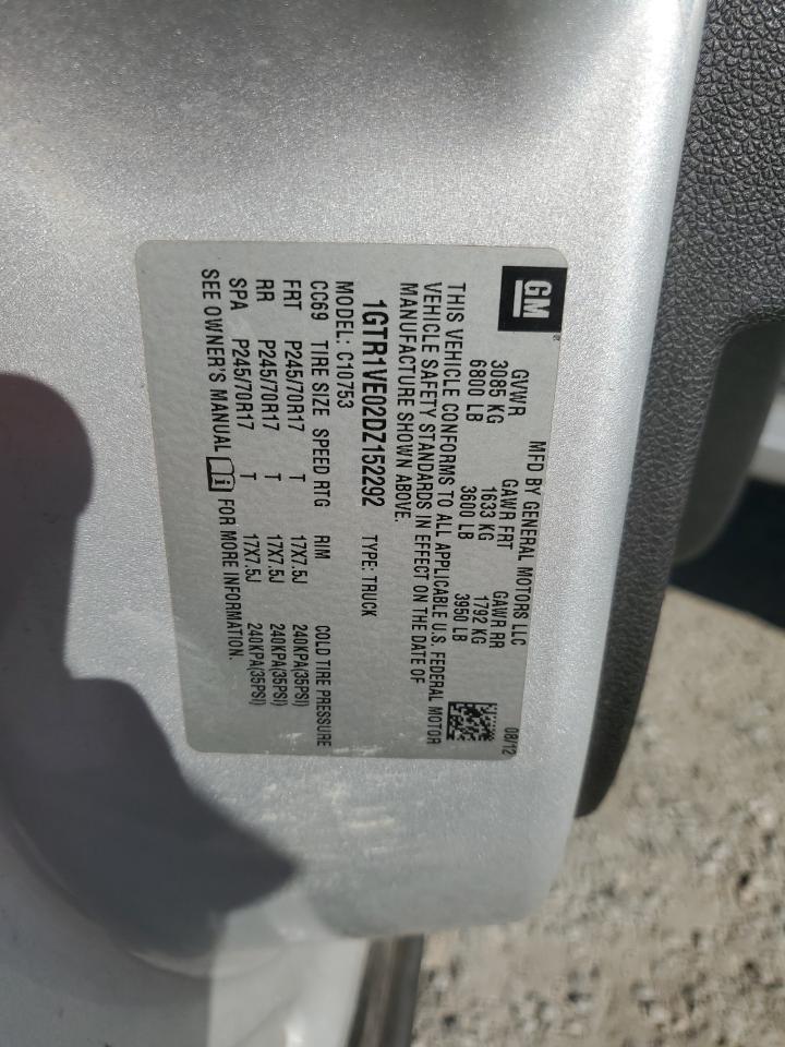 2013 GMC Sierra C1500 Sle VIN: 1GTR1VE02DZ152292 Lot: 82661935