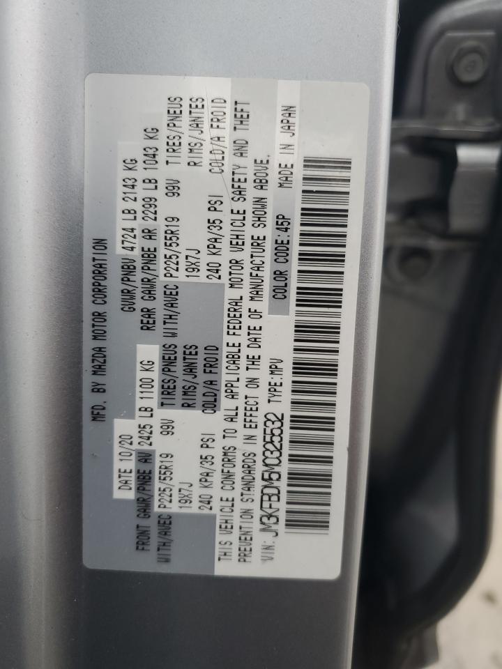 2021 Mazda Cx-5 Grand Touring VIN: JM3KFBDM5M0325532 Lot: 89803085