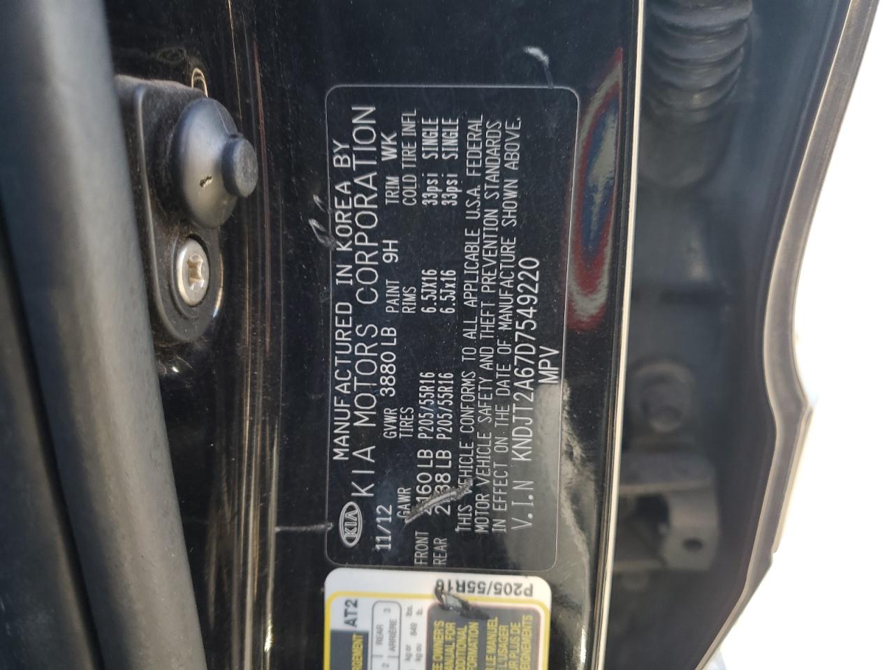 2013 Kia Soul + VIN: KNDJT2A67D7549220 Lot: 85528295