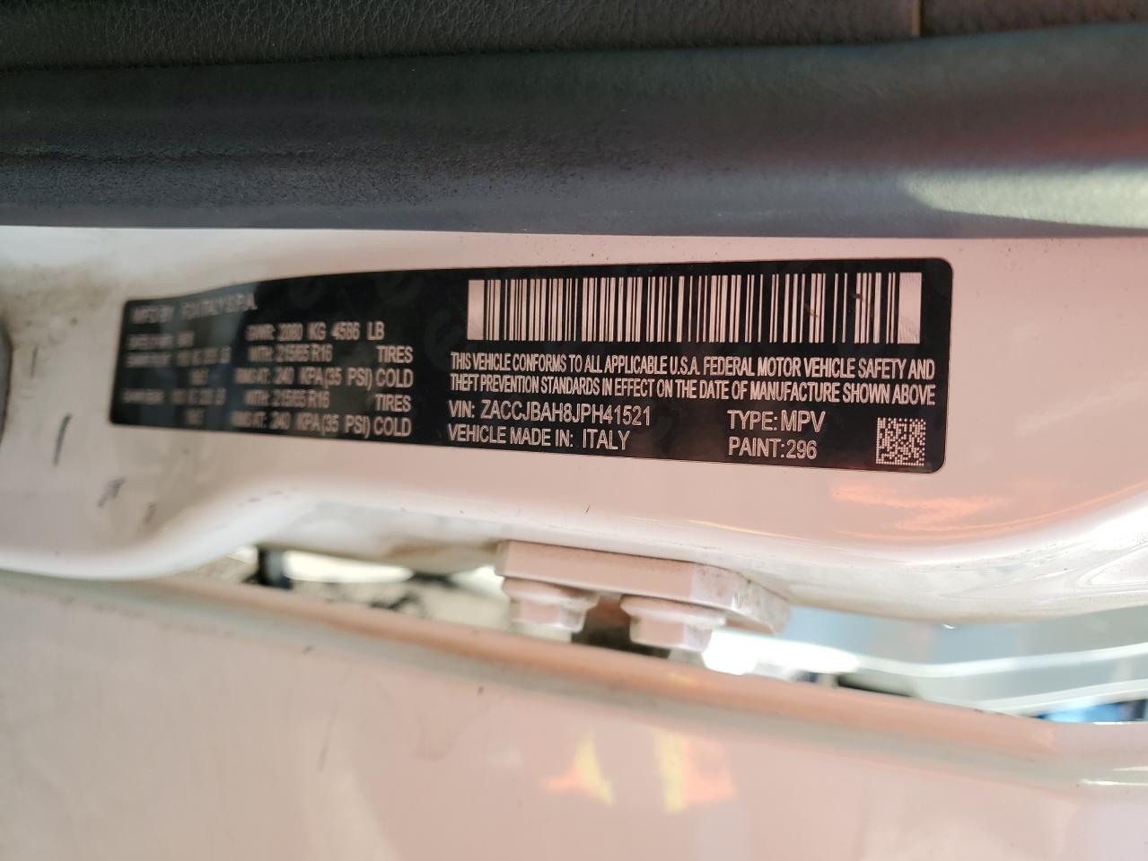 2018 Jeep Renegade Sport VIN: ZACCJBAH8JPH41521 Lot: 84884345