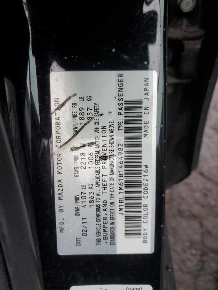 2011 Mazda 3 S VIN: JM1BL1M61B1464982 Lot: 87256145