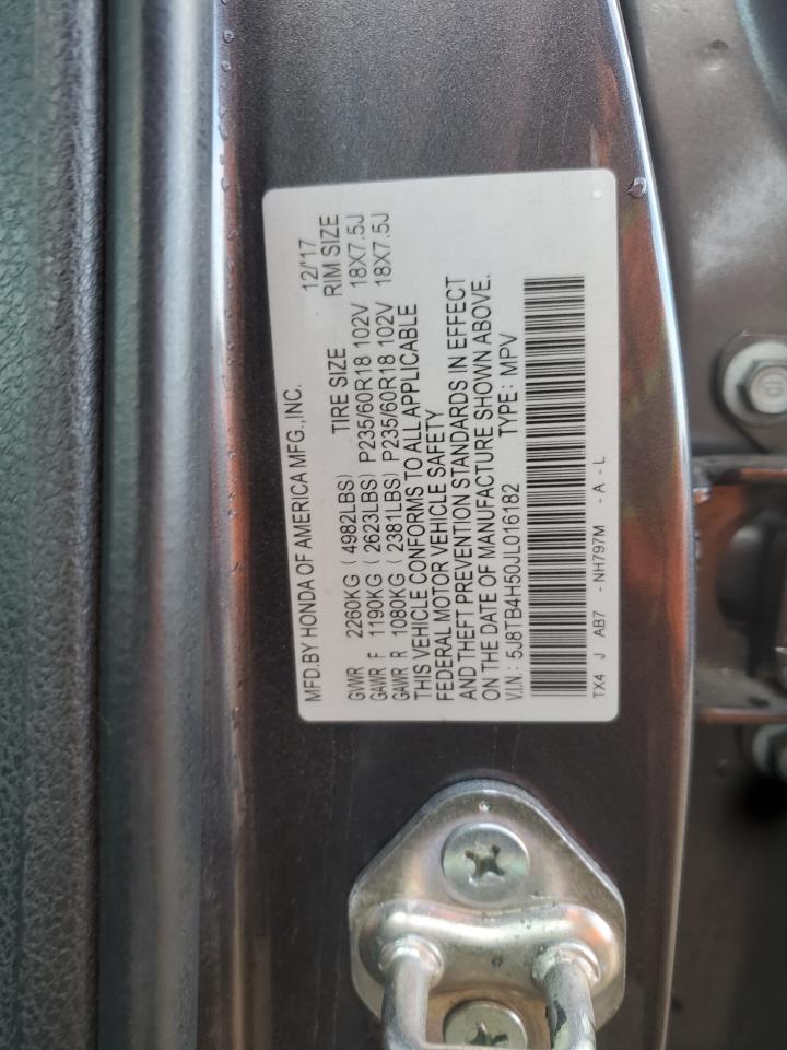 2018 Acura Rdx Technology VIN: 5J8TB4H50JL016182 Lot: 87248125