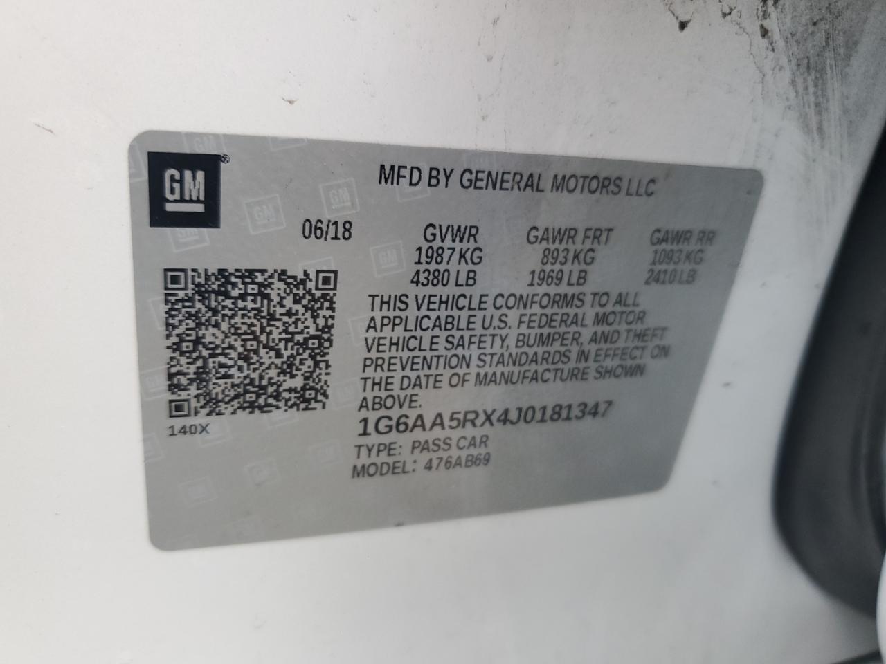 2018 Cadillac Ats VIN: 1G6AA5RX4J0181347 Lot: 82203705