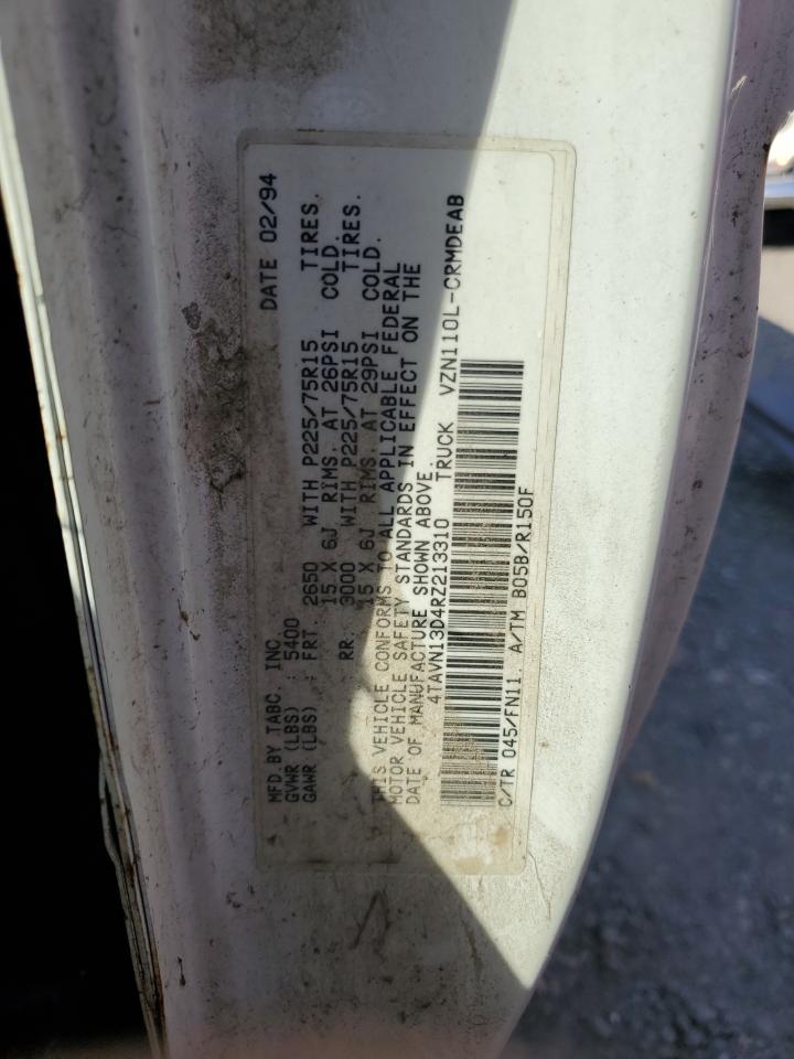 1994 Toyota Pickup 1/2 Ton Extra Long Wheelbase Dx VIN: 4TAVN13D4RZ213310 Lot: 85549465