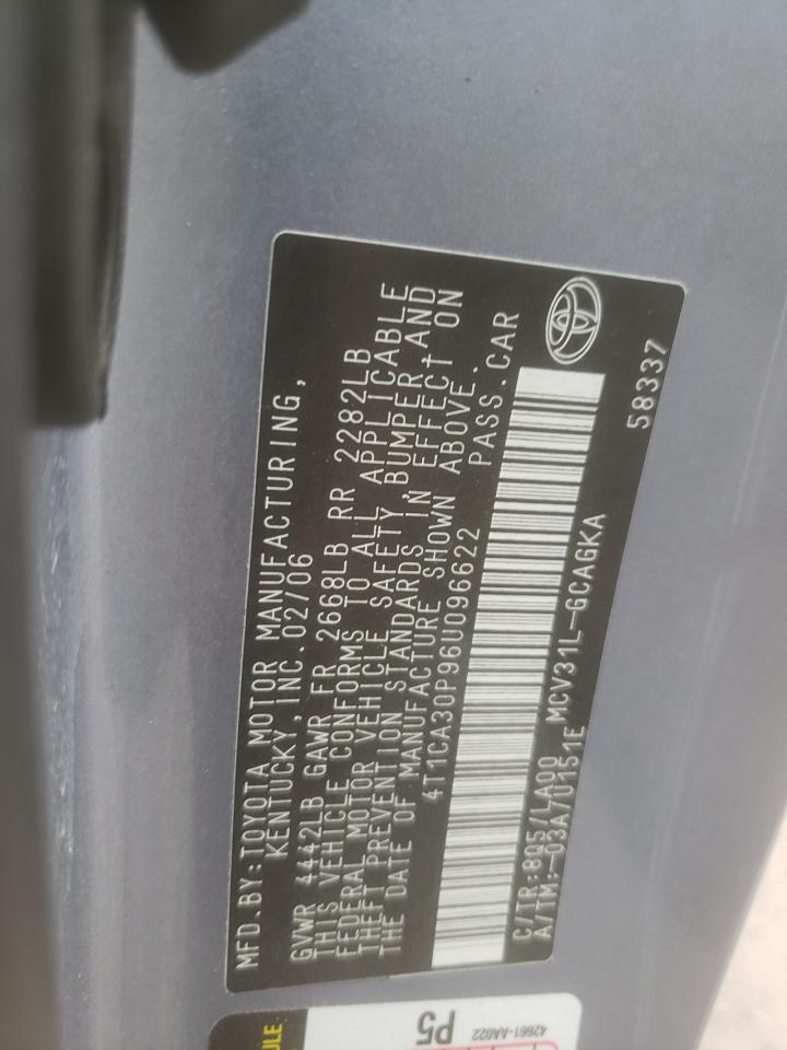 2006 Toyota Camry Solara Se VIN: 4T1CA30P96U096622 Lot: 82204955