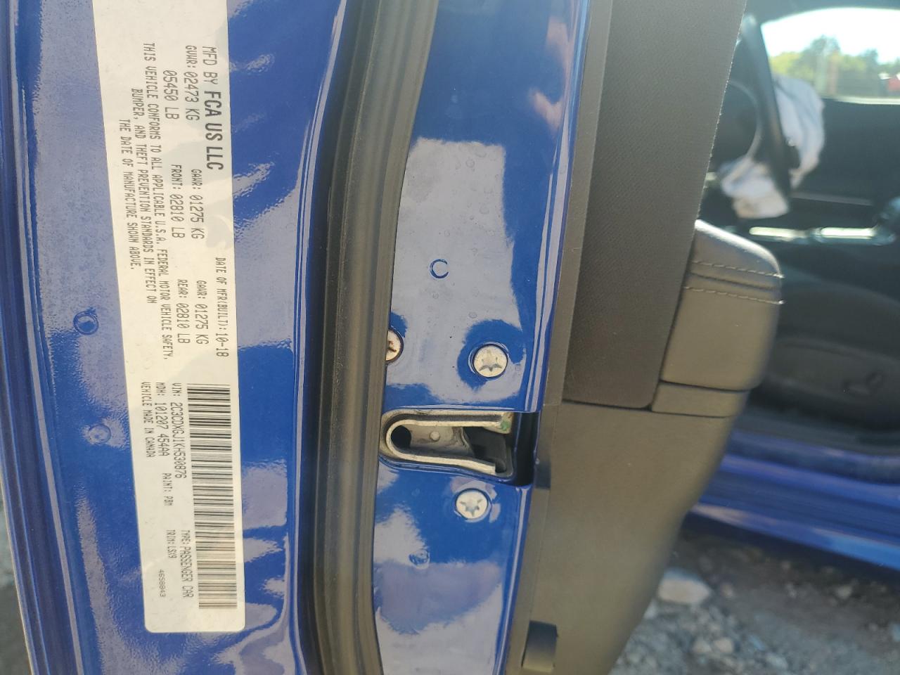 2019 Dodge Charger Scat Pack VIN: 2C3CDXGJ1KH530876 Lot: 82388445