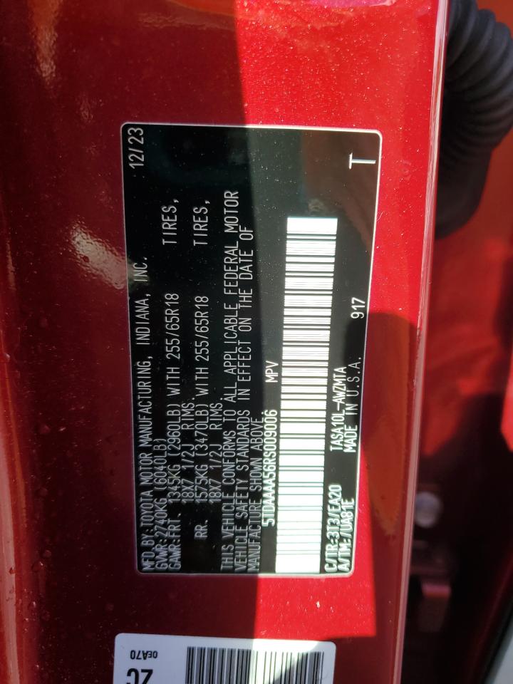 2024 Toyota Grand Highlander Xle VIN: 5TDAAAA56RS009006 Lot: 82344285