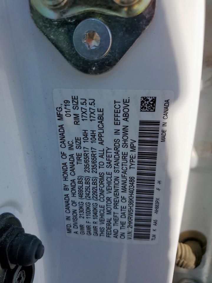 2019 Honda Cr-V Lx VIN: 2HKRW5H36KH403486 Lot: 84712025