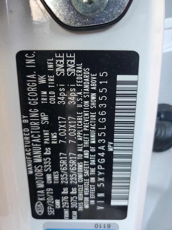 2020 Kia Sorento L VIN: 5XYPG4A35LG635515 Lot: 87226815