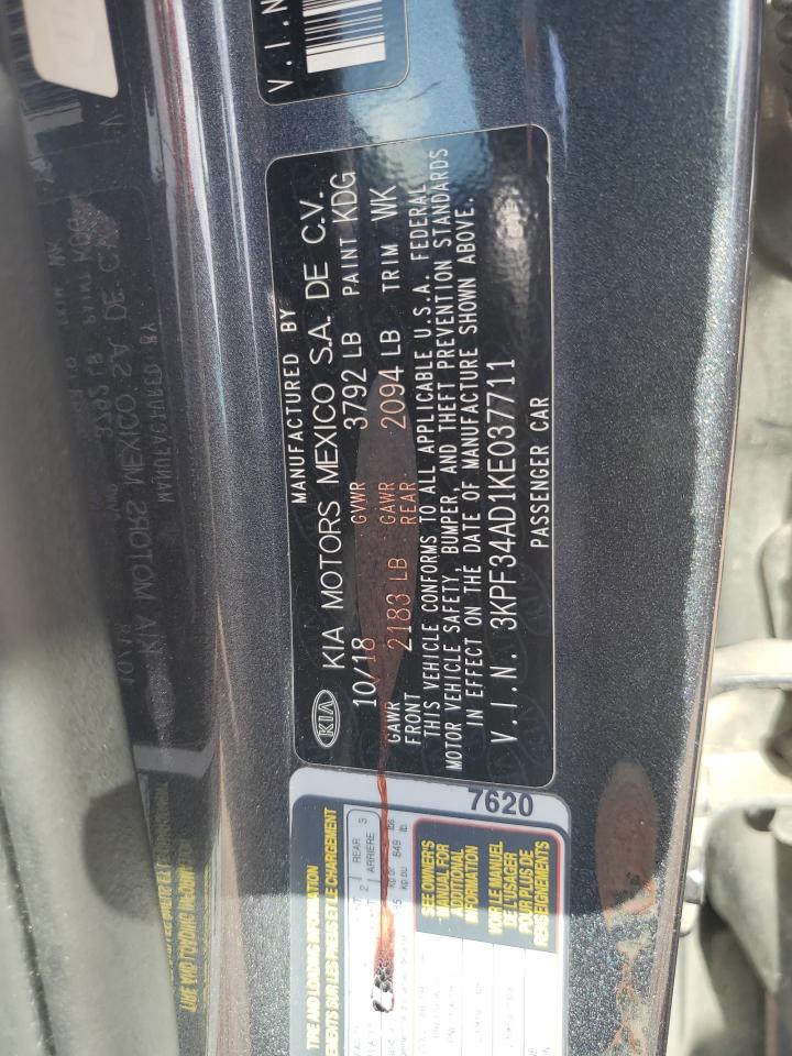 2019 Kia Forte Gt Line VIN: 3KPF34AD1KE037711 Lot: 81934005