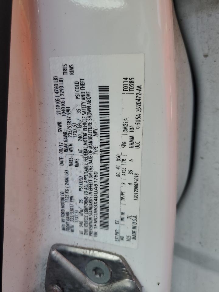 2013 Ford Escape Se VIN: 1FMCU9GX4DUA61760 Lot: 86272035