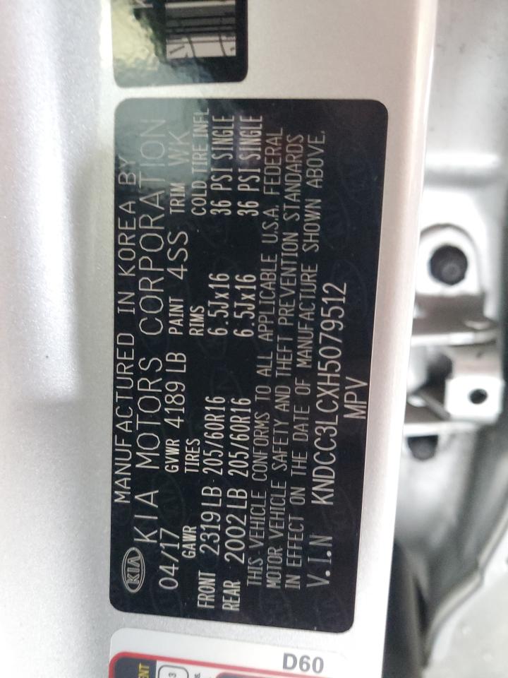 2017 Kia Niro Ex VIN: KNDCC3LCXH5079512 Lot: 82252525