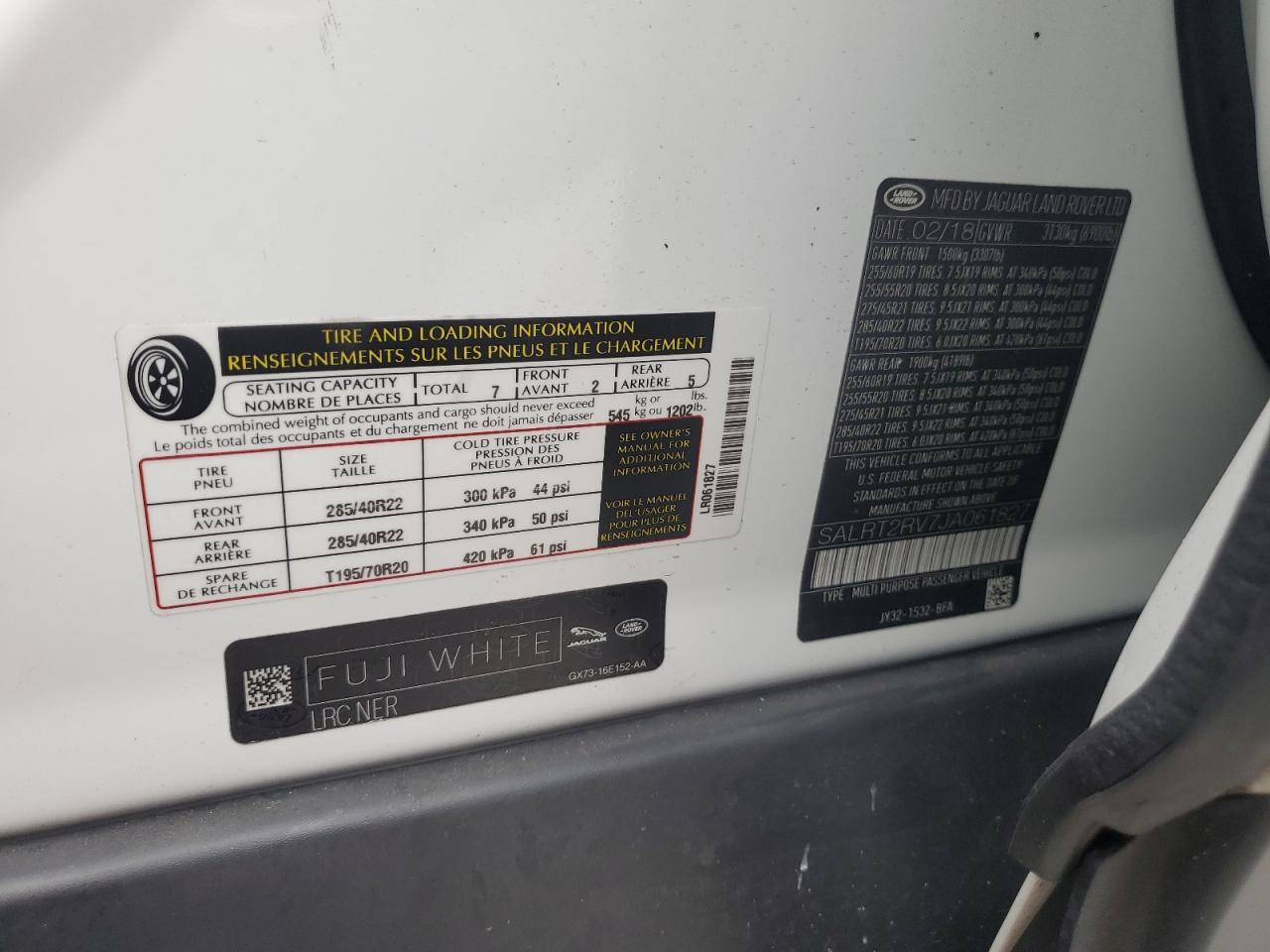 2018 Land Rover Discovery Hse Luxury VIN: SALRT2RV7JA061827 Lot: 86244815