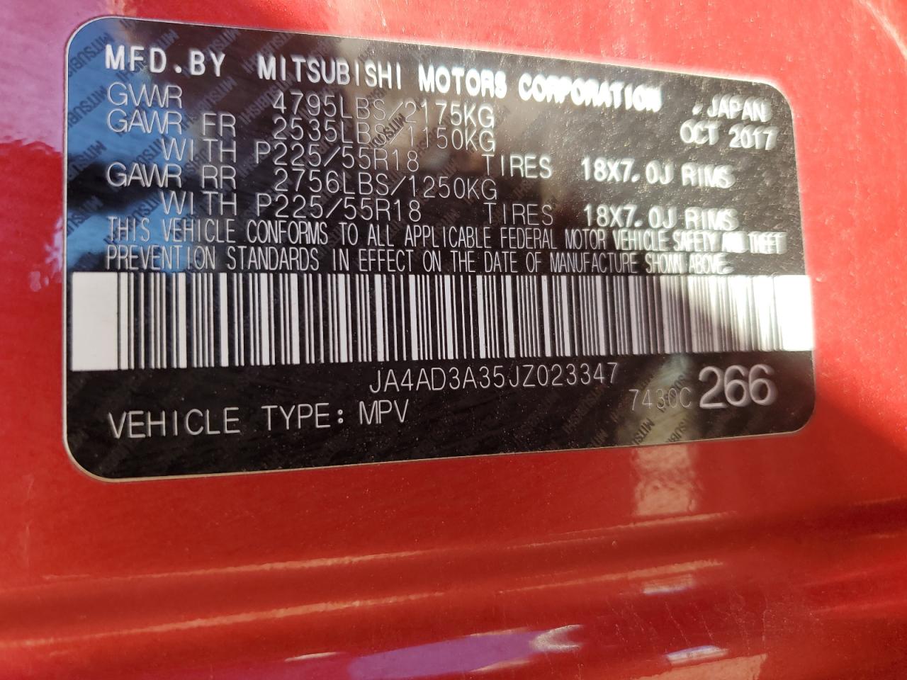 2018 Mitsubishi Outlander Se VIN: JA4AD3A35JZ023347 Lot: 87275495