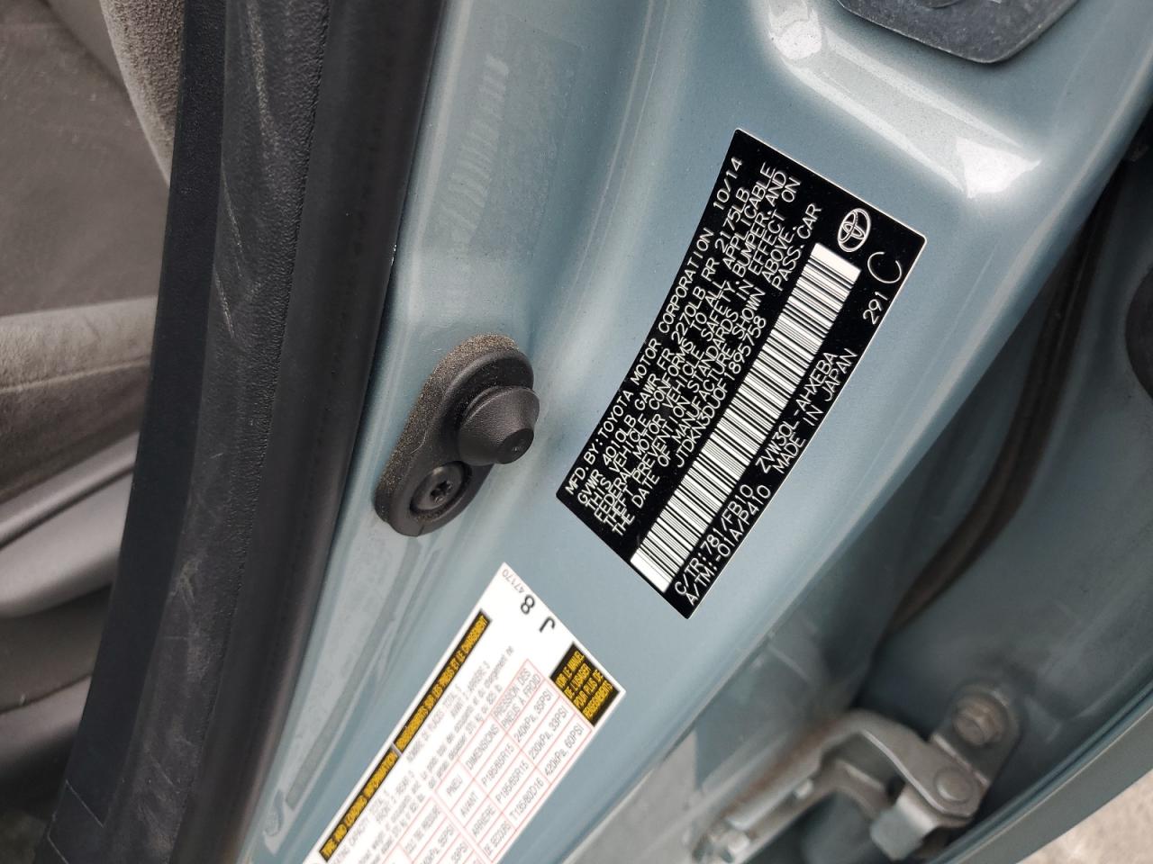 2015 Toyota Prius VIN: JTDKN3DU0F1895758 Lot: 85196625