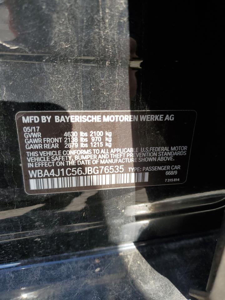 2018 BMW 430I Gran Coupe VIN: WBA4J1C56JBG76535 Lot: 87361815