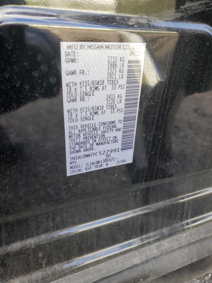 2015 Infiniti Qx60 VIN: 5N1AL0MN7FC527991 Lot: 82604725