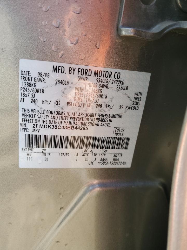 2008 Ford Edge Sel VIN: 2FMDK38C48BB44295 Lot: 89713555