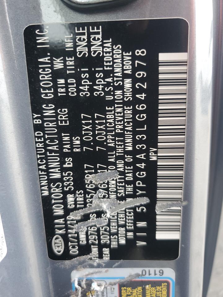 2020 Kia Sorento L VIN: 5XYPG4A33LG642978 Lot: 82263555