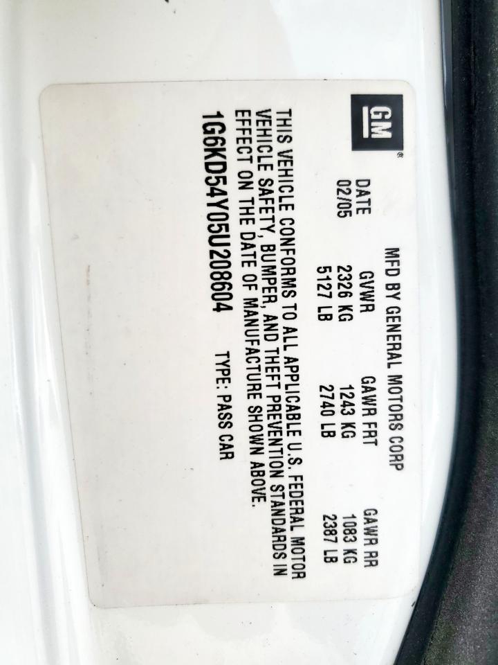 2005 Cadillac Deville VIN: 1G6KD54Y05U208604 Lot: 85180765