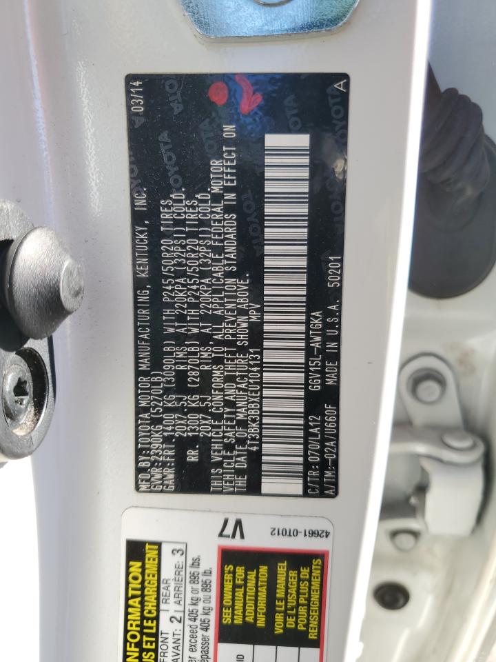 2014 Toyota Venza Le VIN: 4T3BK3BBXEU104131 Lot: 85592345