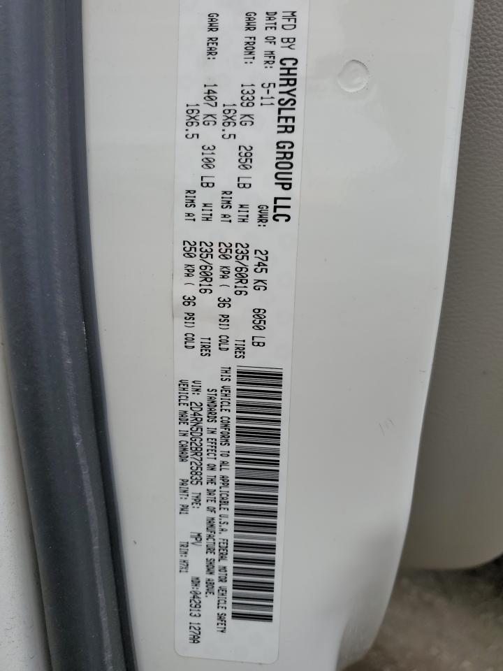 2011 Dodge Grand Caravan Crew VIN: 2D4RN5DG2BR725835 Lot: 90365165