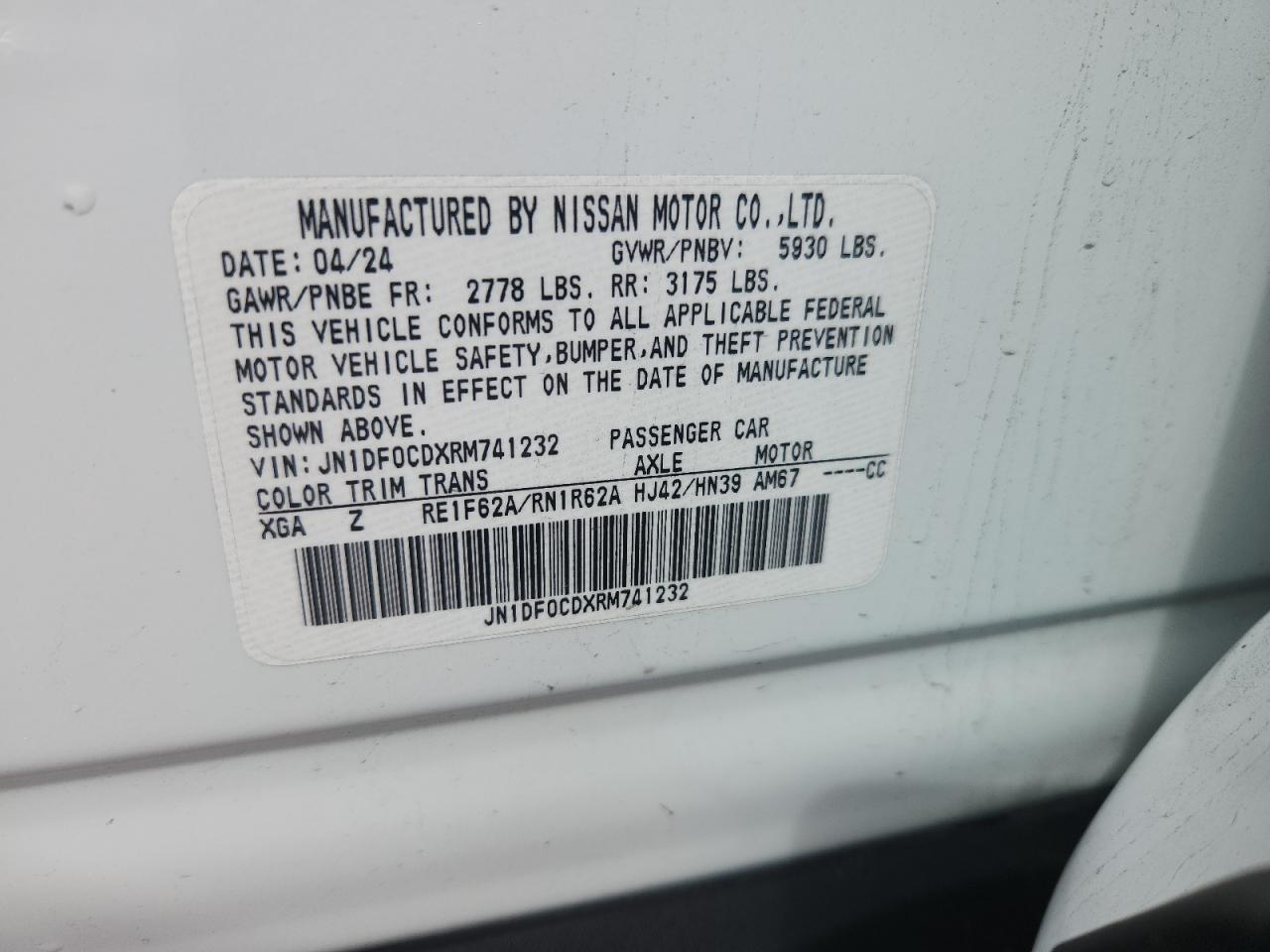 2024 Nissan Ariya Platinum + VIN: JN1DF0CDXRM741232 Lot: 85908895