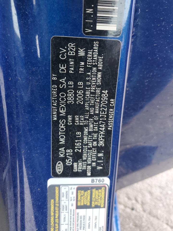 2018 Kia Forte Lx VIN: 3KPFK4A71JE270984 Lot: 82683405