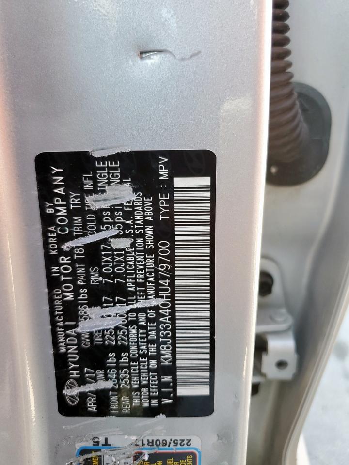 2017 Hyundai Tucson Limited VIN: KM8J33A40HU479700 Lot: 85646845
