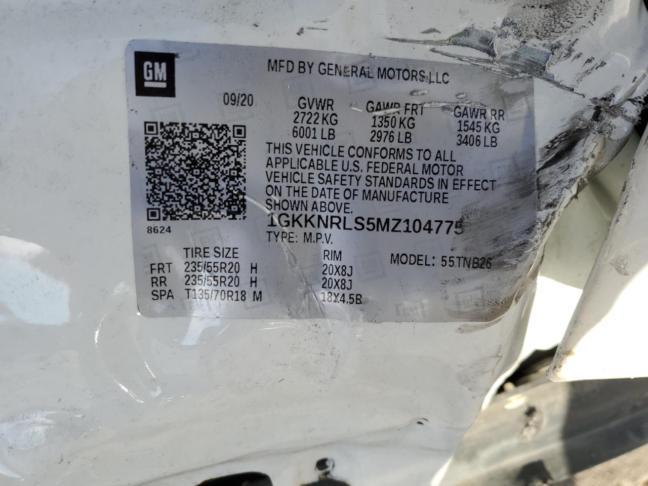 2021 GMC Acadia Sle VIN: 1GKKNRLS5MZ104775 Lot: 86451215