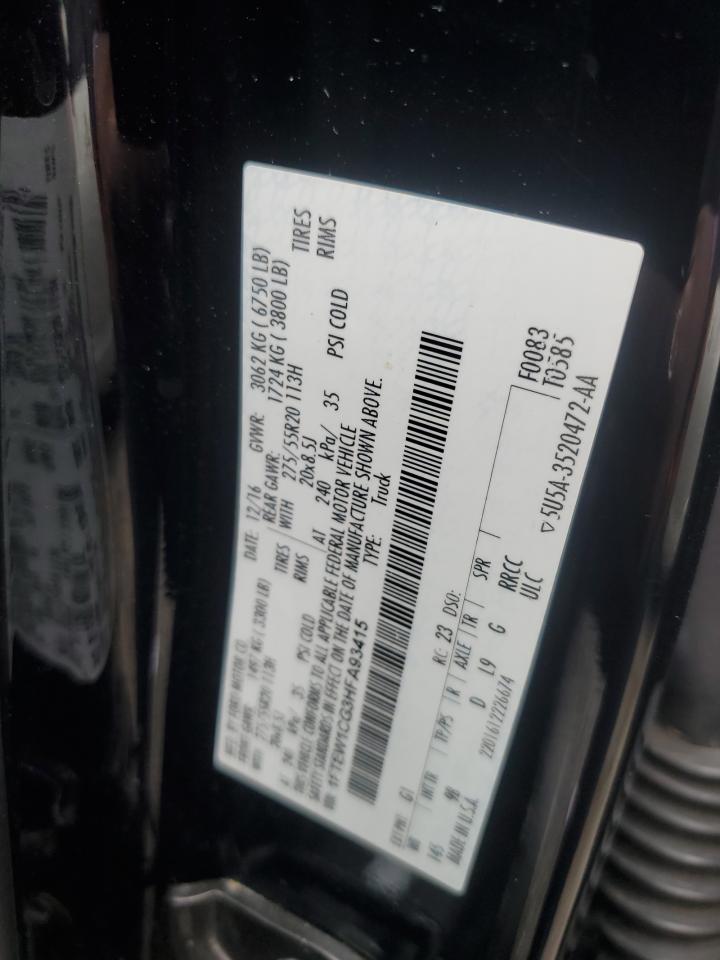 2017 Ford F150 Supercrew VIN: 1FTEW1CG3HFA93415 Lot: 90242525