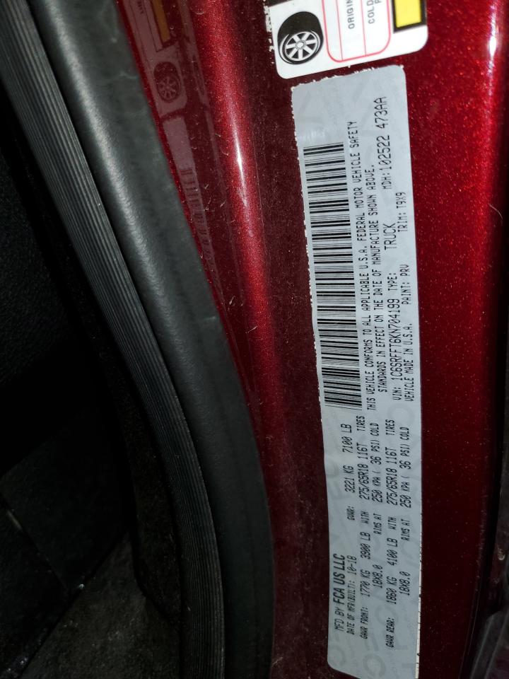 2019 Ram 1500 Big Horn/Lone Star VIN: 1C6SRFFT6KN704199 Lot: 85582105