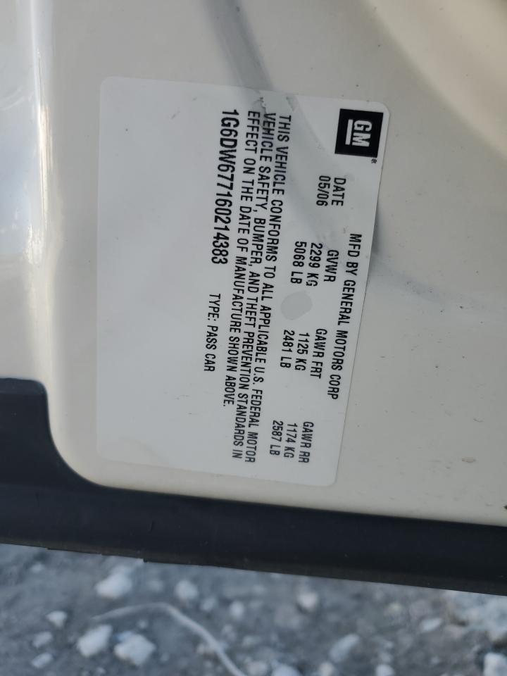 2006 Cadillac Sts VIN: 1G6DW677160214383 Lot: 90209525