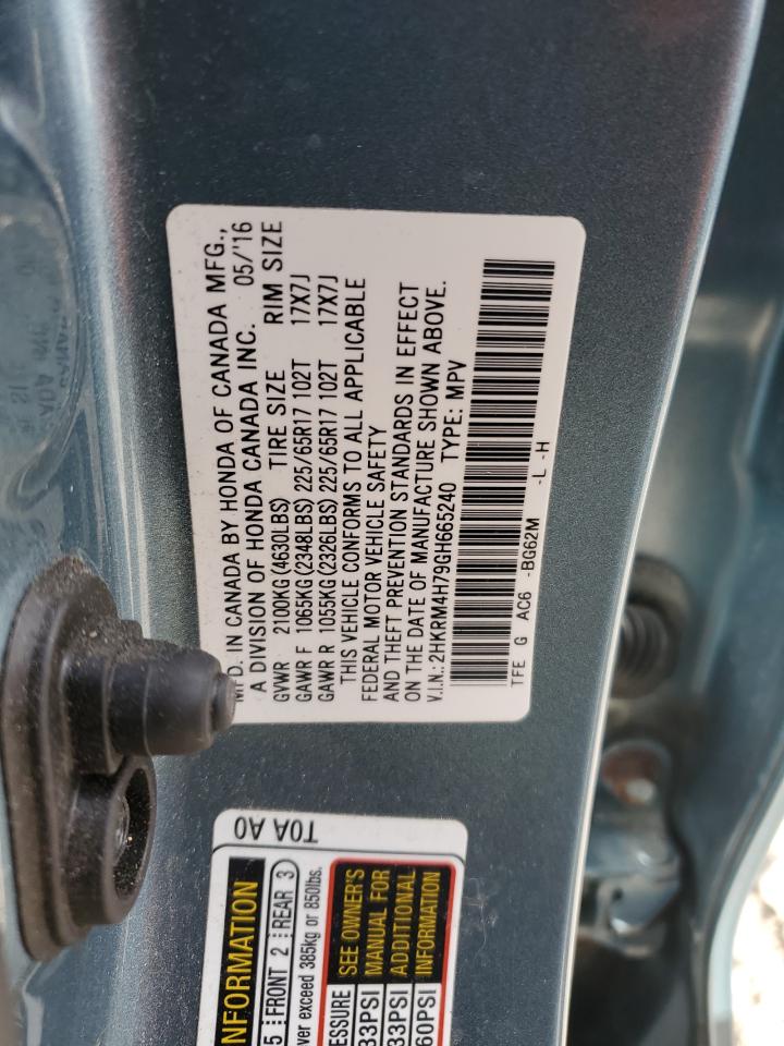 2016 Honda Cr-V Exl VIN: 2HKRM4H79GH665240 Lot: 89675665