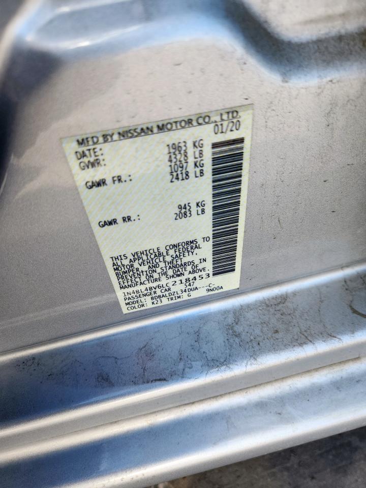2020 Nissan Altima S VIN: 1N4BL4BV6LC218453 Lot: 82299025