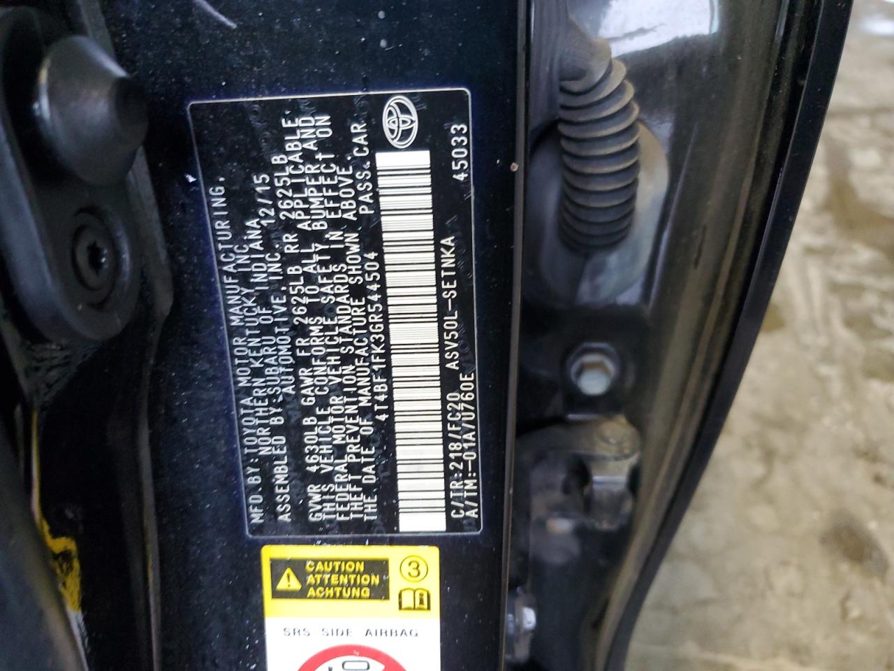 2016 Toyota Camry Le VIN: 4T4BF1FK3GR544504 Lot: 85324565