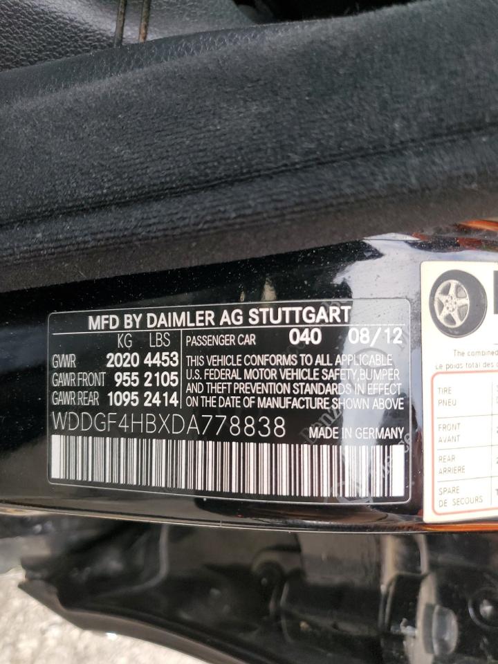 2013 Mercedes-Benz C 250 VIN: WDDGF4HBXDA778838 Lot: 87466825