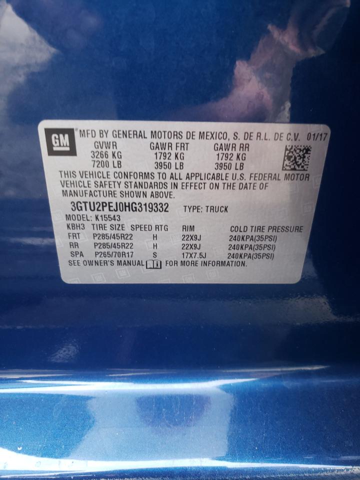 2017 GMC Sierra K1500 Denali VIN: 3GTU2PEJ0HG319332 Lot: 85908535